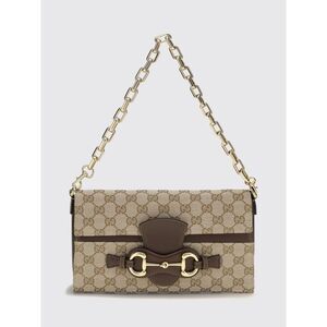 Gucci Women Gucci Gg Monogram Jacquard Shoulder Bag With Horsebit Detail